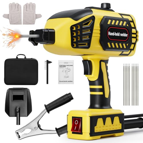 OKYUK Poste à Souder Portatif 220V, Onduleur IGBT, 6 Réglages de Courant Variable, Kit de Soudage Électrique avec 10 Baguettes