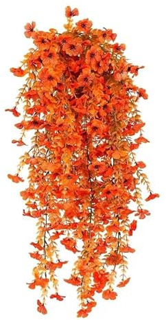 4Pcs Autumn Artificial Hanging Flowers,Autumn Hanging Vine Plant,UV-Resistant Fake Hanging Flowers Plants for Fall Home Garden Indoor Outdoor Decoration Thanksgiving Halloween Decor (Autumn)