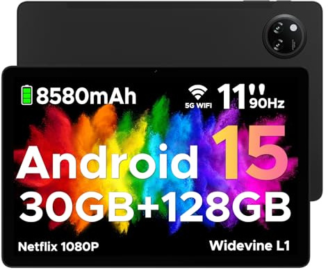 DOOGEE Tab A9 Pro+ Tablette Android 16, Tablette 11 Pouces Écran IPS 90Hz, 30 Go RAM + 128 Go ROM Ext. 2 to, Batterie 8580mAh, Octa-Core Unisoc T7200, Gemini AI, Caméras 13MP+5MP, WiFi 5