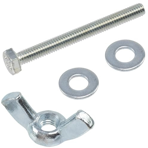 AERZETIX - Kit ensemble de 25 écrous papillons à oreilles M4 + 50 rondelles plates + 25 boulons M4x40 mm à tête hexagonale | en acier