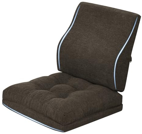 GOFORIT Sitzkissen & Rückenkissen Set, 10cm Dickes Memory-Schaum Stuhlkissen für Gaming-Stuhl & Rollstuhl, Freistehendes Lendenwirbelkissen für Sessel, Auto, Bürostuhl, Brau
