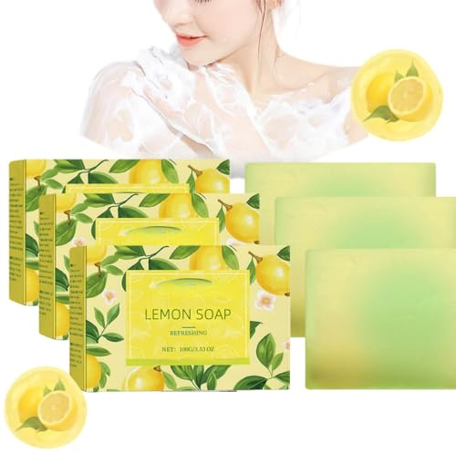 Refreshing Lemon Hand Soap For Face & Body Wash, Hydrating Body Soap Bar With Shea Butters For A Rich Creamy Lather, Gentle & Moisturizing Hand Wash For Kitchen And Bathroom (3)
