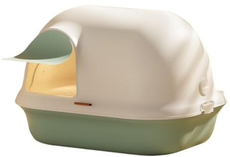 djurtoalett Stort kattsandskåp i hörn med ytterdörrsklaff och skopa, kattsand huva, avskildhet enkel åtkomst for rengöring Standard kattlådor(Green)