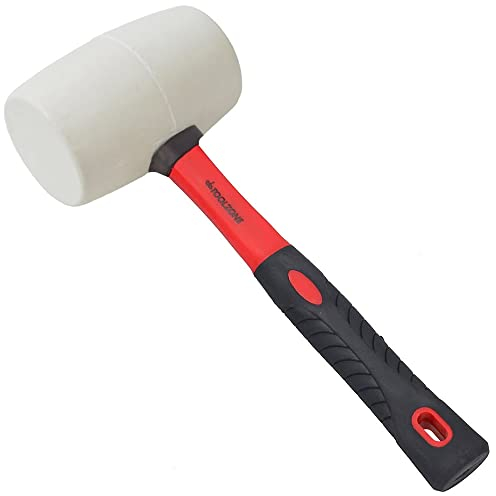 Toolzone White Rubber Mallet Fibre Handle