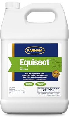 Farnam Equisect Water-based Botanical Fly Repellent with Herbal Scent for Horses, Dogs and Cats, 128 oz refill