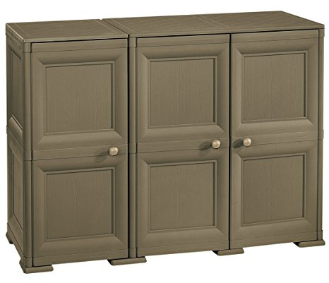 Tontarelli S.p.A. Armadio 3 2 Moduli, Ante Lisce Mobile Contenitore, WENGÉ, 118x47x85.5 cm