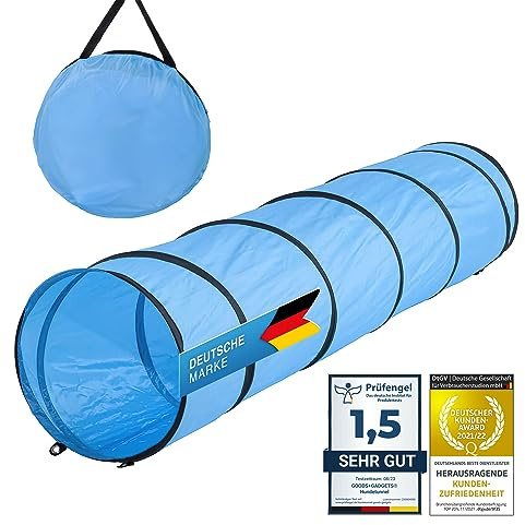 Túnel de Agilidad para Perros - Túnel de Juego para Perros Cueva de Agilidad Incl. Clavijas y Bolsa de Transporte (200 cm)