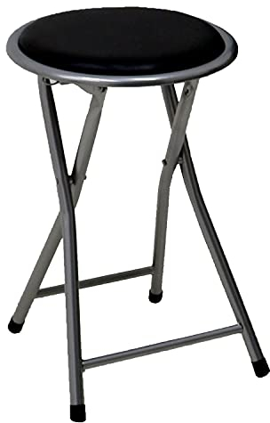 Oypla Black Padded Folding Breakfast Kitchen Bar Stool Seat
