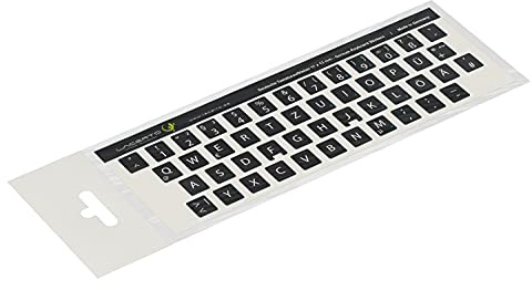 Lacerto® | 11x13mm Deutsche Aufkleber für PC/Laptop & Notebook Tastaturen mit mattem kratzfestem Laminat, Germany Keyboard Stickers QWERTZ | Farbe: Schwarz