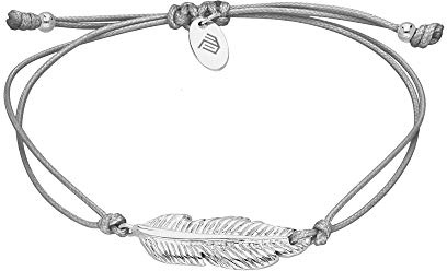 Max Palmer Armband mit Feder Anhänger | Ziehverschluss verstellbar | Partner Armschmuck in 7 Farben | Vogel-Feder Charm Bracelet | robuster Stoff