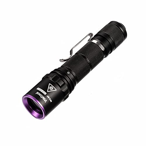 Weltool M2-BF UV Flashlight, Black Light, 365nm UV-A, 1800mW, Stainless Steel, Battery Powered, Portable, 13.5cm