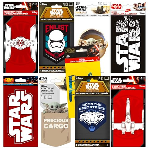 Ultimate Disney Star Wars Stickers Set - 11 Pack Star Wars Decal Bundle Disney Stickers for Laptops, Walls, Cars, and More | Styles May Vary