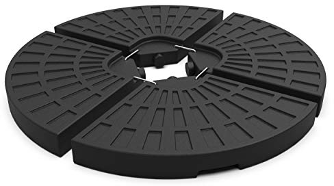 VOUNOT Base per Ombrellone da Giardino in Plastica, Riempibile con 52 Litri di Acqua o 100 kg di Sabbia, Nero