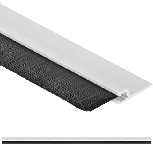 KOTARBAU® Paraspifferi Sottoporta - PVC - 1 m - Blanc - Sottoporta Anti Insetti - Lunga Durata - Protezione Insetti - Spazzola Anti-insetti e Anti-spifferi - Autoadesiva