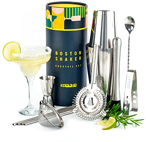 Boston Shaker Set Barkeeper Cocktailshaker, Tin Tin Shaker Bar Set, Profi Cocktail Set Boston Shaker Geschenkset Frauen Männer, Cocktails Shaker Tin in Tin Originelle Geschenk Bartender Set Edelstahl