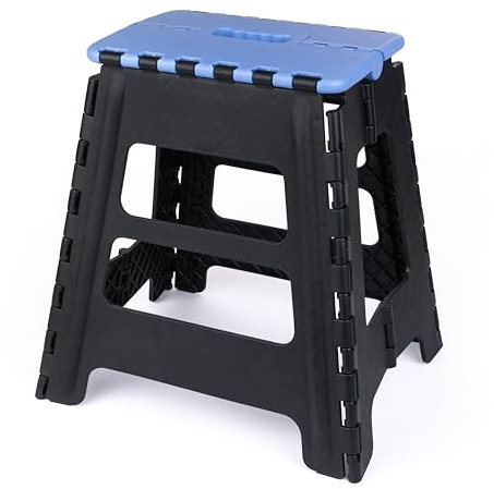 JOLLY Sgabello pieghevole grande – stabile e robusto, portata fino a 150 kg, ideale per bambini e adulti, versatile: bagno, campeggio, giardino e viaggi, salvaspazio e portatile (52 x 33 x 4,5 cm)
