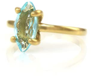 Anemone Superbes Bagues Topaze Pour Femmes En Or 14k - Bijoux En Pierre De Naissance Marquise - Bijoux Cadeaux Pour Femmes - Boîte Cadeau Gratuite Pour Bijoux