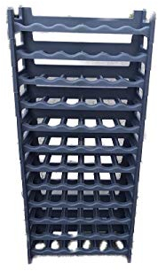 WieWin Weinregal Flaschenregal 72 Flaschen anthrazit Kunststoff