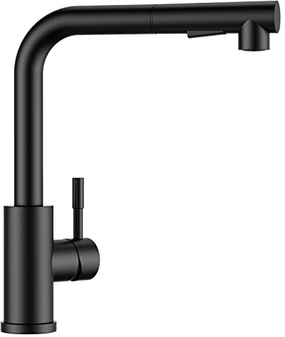 FORIOUS Grifo Cocina Extraible, Grifo Cocina Fregadero con Ducha de 2 Modos de Rociado Giratorio a 360° Torneira Cozinha Monomando, Negro