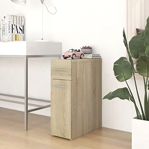 Keketa Apothekerschrank Ausziehschrank Mehrzweckschrank Schrank Aufbewahrungsschrank mit viel Stauraum Apothekerschrank Unterschrank Sonoma-Eiche 20x45,5x60 cm Holzwerkstoff