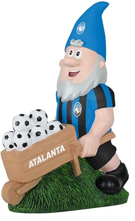 FOCO Offizielles Lizenzprodukt Atalanta BC Fußball-Gartenzwerg mit Schubkarren