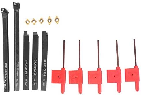 NISHZHU 8mm Shank Indexable Lathe Turning Tool Holder with CCMT060204 DCMT070204 Carbide Inserts for CNC Machine