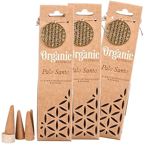 3X 12 Organic Goodness Räucherkegel - 12 Stück pro Packung - Das Original aus Indien - Palo Santo