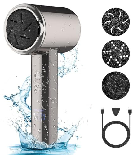 Removedor eléctrico de callos de pies (con aspiradora de caspa), removedor de callos eléctrico recargable para pies, kit de lima eléctrica de pedicura eléctrica, herramienta profesional para el