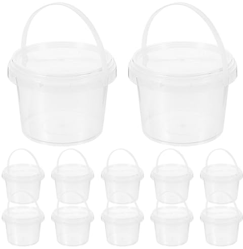 FRCOLOR Lot De 12 Mini Seaux De Rangement Avec Couvercles Récipients Réutilisables En Plastique De 0 5 L Pour Aliments Et Collations À Usage Industriel