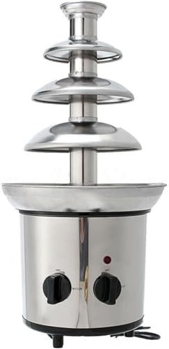 Fuente de Fondue de Chocolate, Fuente de chocolate de 4 niveles, fuente de fondue de chocolate de acero inoxidable, derretir chocolate rápida y directamente, perfecta for queso nacho, salsa BBQ, ranch
