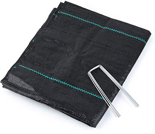 Membrana Anti-Malezas, Membrana de Control de Malezas 1,2 X 1,2 M, con Estacas de Fijación, Tela Barrera de Control de Malezas, Cubierta