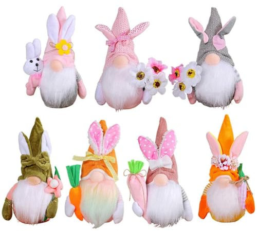 Oster-Zwerg Plüsch Elfe Dekorationen, Plüsch Osterhase Handgemachte schwedische Tomte Elfe Stoffpuppe Kaninchen Geschenke Niedliche Ostern Gesichtslose Zwerghase Haushalt Ornamente für Frauen Männer