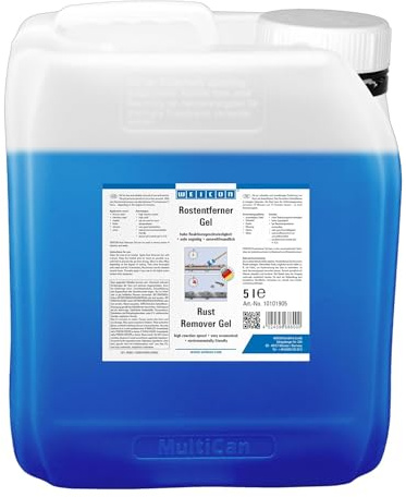 WEICON Rostentferner Gel, blau, 5 L | Rostentferner, Rostlöser Bad, Rost entfernen von Metall, für Werkstatt und Restaurierung