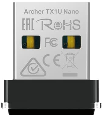 TP-Link AX300 WiFi 6 USB, Chiavetta WiFi per PC Fisso, 2.4 GHz 286 Mbps, Supporta Windows 11/10/7 e Linux, Modalità AP, Design Nano, MU-MIMO, OFDMA, Archer TX1U Nano
