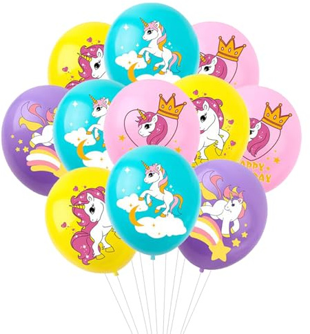 Koboko Einhorn Luftballon Geburtstag Deko Mädchen, 16 Stück Luftballons Einhorn Deko Kindergeburtstag, Einhorn Ballon Geburtstagsdeko, Unicorn Deko Helium Ballons für Geburtstag Babyparty Party Deko