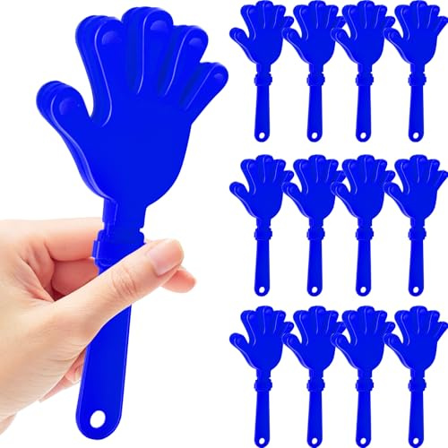 12 Pcs Hand Clappers Noisemakers 7.5 Inch Clappers Noisemakers Plastic Hand Clappers for Birthdays Game Football Sporting Events Cheers Supplies Dance Basketball Football Noisemakers(Blue)