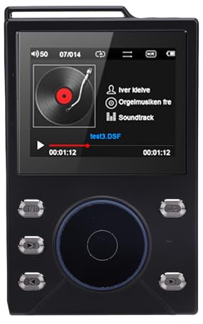 Bewinner HIFI MP3 -spelare med Bluetooth 5.4, Förlustfri Digital Ljudspelare, 2,4 Tum HD -skärm, Bärbar Högupplöst Musikspelare för Audiofiler (64 GB Small Memory Card)