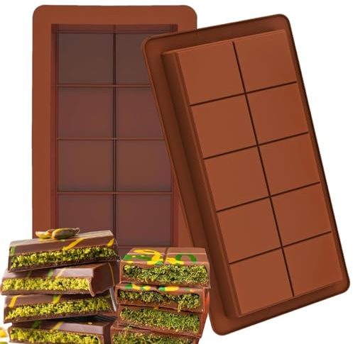 Chocolate Molds Silicone, Silicone Chocolate Bar Mold, Reusable Food-Grade Thick Candy Mold (2)