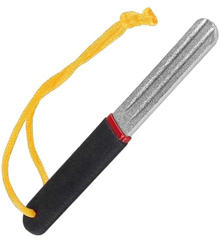 Doppelseitiger Sharpener Fischhakenschärfer,Dart Schleifstein,Praktisches Tragbares Schärfen Werkzeug Zubehör,Hakenschärfer Angeln Mit Umhängeband Und Rot Griff,für Outdoor Angeln Und Schärfer Tool