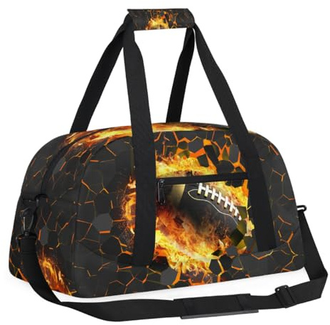 Kids Travel Duffle Bag - Large Sports Gym Bags Duffel Tote for Boys Girls Carry On Weekender Overnight Sleepover Bag(Football)