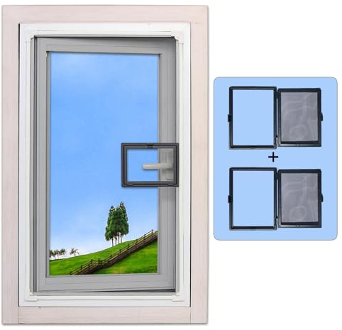 DIY Adjustable Magnetic Fly Screen Window Screen with Small Window fits max 79X 145cm Window net Magnetic mesh