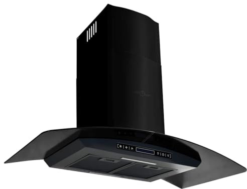 Hotte Aspirante 90 cm, Hotte de Cuisine Acier inoxydable 756 m³/h 90 cm Noir