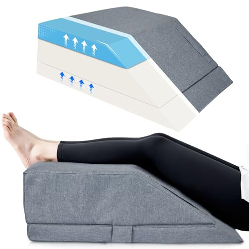 Aofesel Höhenverstellbares Venenkissen, Ergonomisches Beinhochlagerungskissen für die Beinhebung mit 2 Höhen, Memory-Schaum Keilkissen zur Entlastung, Stützkissen für nach Operationen & Ausruhen