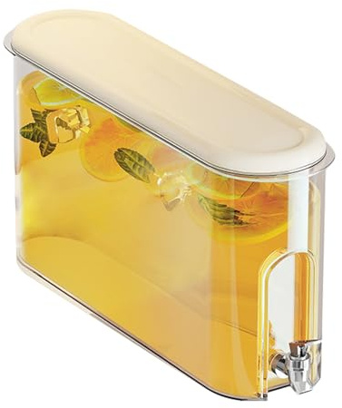 Refrigerator Drink Dispenser - 4L Fridge Beverage Container | ABS PP Beverage Jug - leakproof cold water pitcher with lid for iced tea lemonade home kitchen party use
