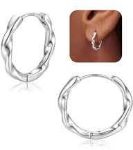 CASSIECA Pendientes Mujer Plata de Ley 925 Hipoalergenicos Pendientes Aro Retorcido Aros Pequeños Minimalistas Regalos de Joyería para Mujeres 14mm