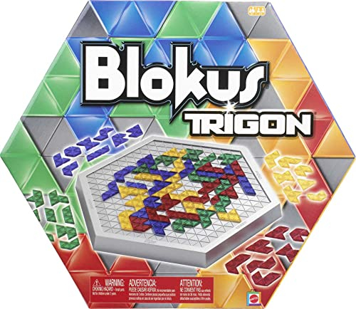 Mattel Games Blokus Trigon - Neue Variante des klassischen Strategiespiels, dreieckige Trigon-Steine, für 2-4 Spieler ab 7 Jahren, Spielbrett & Anleitung, TXY29