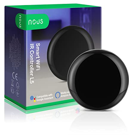 Nous L5 Transmisor de Infrarrojos Tuya Smart Life Hub, Dispositivos Google Home, Dispositivos compatibles con Alexa, Mando a Distancia Wi-Fi, Dispositivos, Mando a Distancia, 2.4 GH