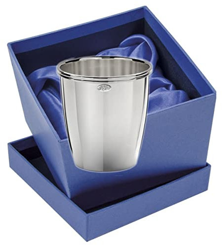SILBERKANNE Gobelet pour enfant en argent 925 - Hauteur : 6 cm - 60 g - Finition de qualité supérieure - Prêt à offrir - Avec emballage cadeau chic
