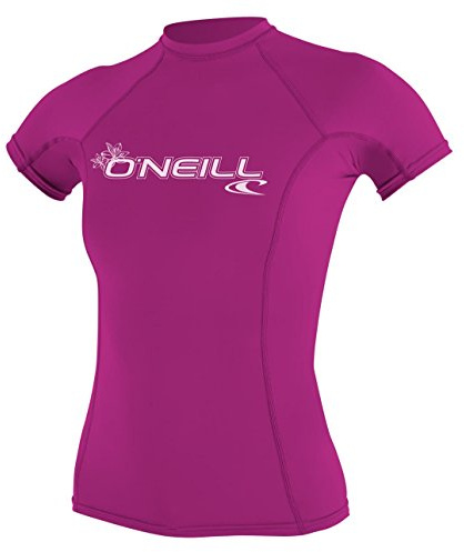 O'Neill Wetsuits Damen Uv Schutz wms basic skins S/S crew Rash Vest, Rosa, XL