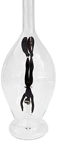 Verre ventru de carafe de bouche soufflé, décanter, bouteille de clairement le verre, avec un plongeur apnoe coloré dans l'intérieur, à versent, hauteur environ 30 cm, capacité 0,5 litre, ébauchée et de manière produite de la Oberstdorfer Glashütte